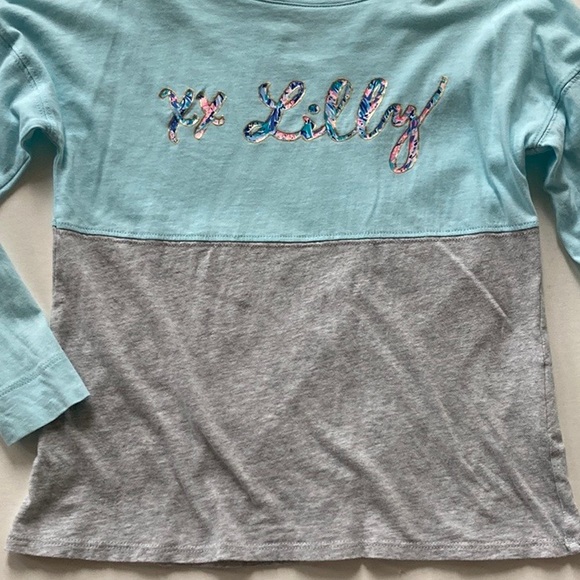 Girls Lilly Pulitzer Mini Finn Top Blue Oasis Tint - Picture 4 of 6